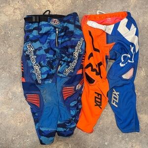 Troy Lee Designs and Fox Racing Motocross Pants read description